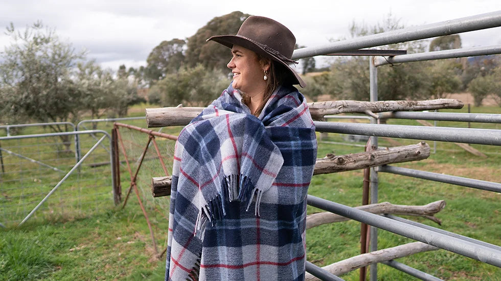 Recycled Wool Tartan Blanket by Stone Hill View