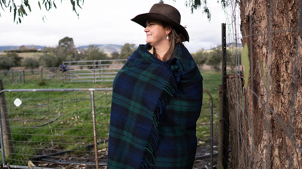 Recycled Wool Tartan Blanket by Stone Hill View