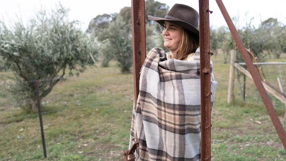 Recycled Wool Tartan Blanket by Stone Hill View