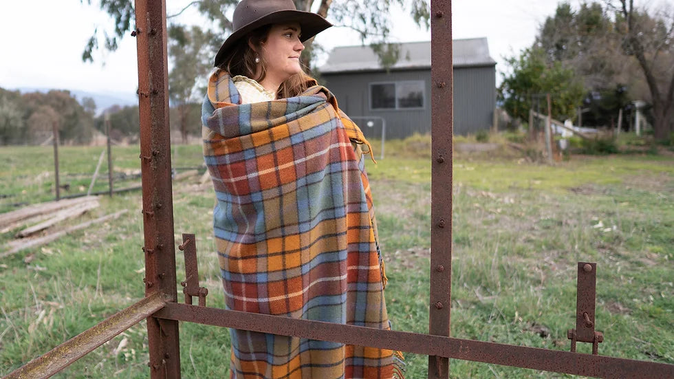 Recycled Wool Tartan Blanket by Stone Hill View
