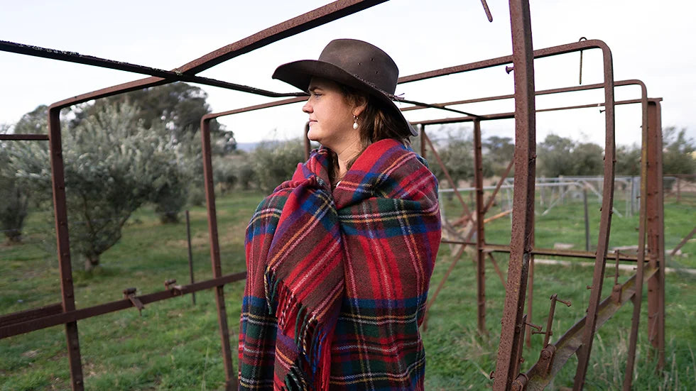 Recycled Wool Tartan Blanket by Stone Hill View