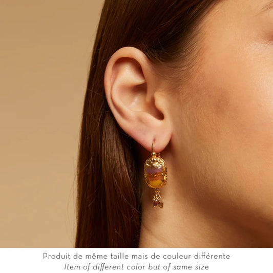 Gas Bijoux Scaramouche enamel earrings gold