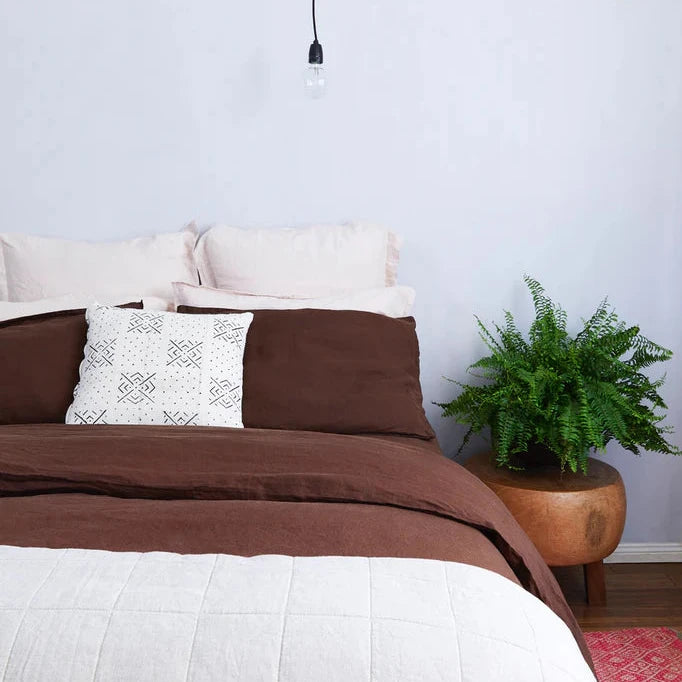 Miss Molly Pillowcase - French Linen with Raw Edge Set of 2