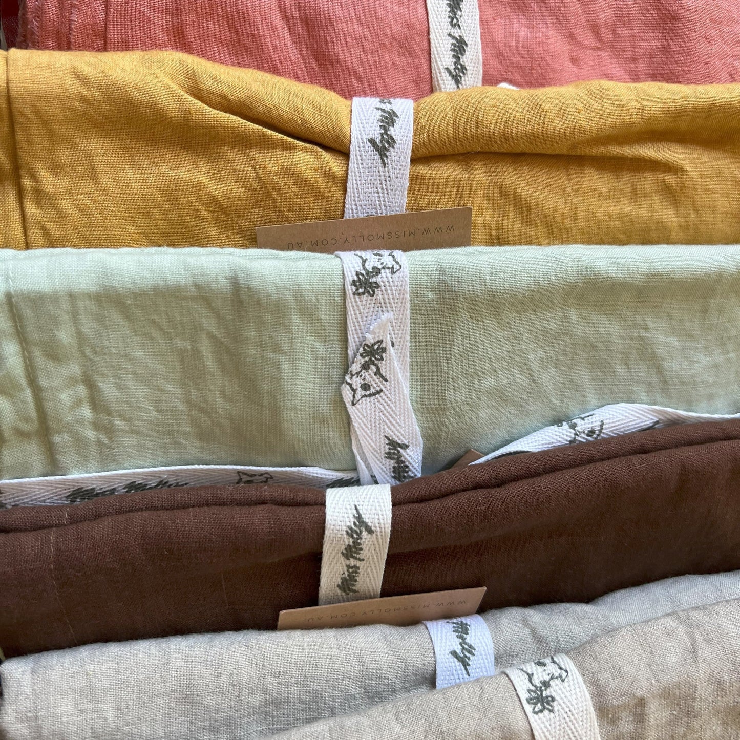 Miss Molly Euro Pillowcase - French Linen with Raw Edge.