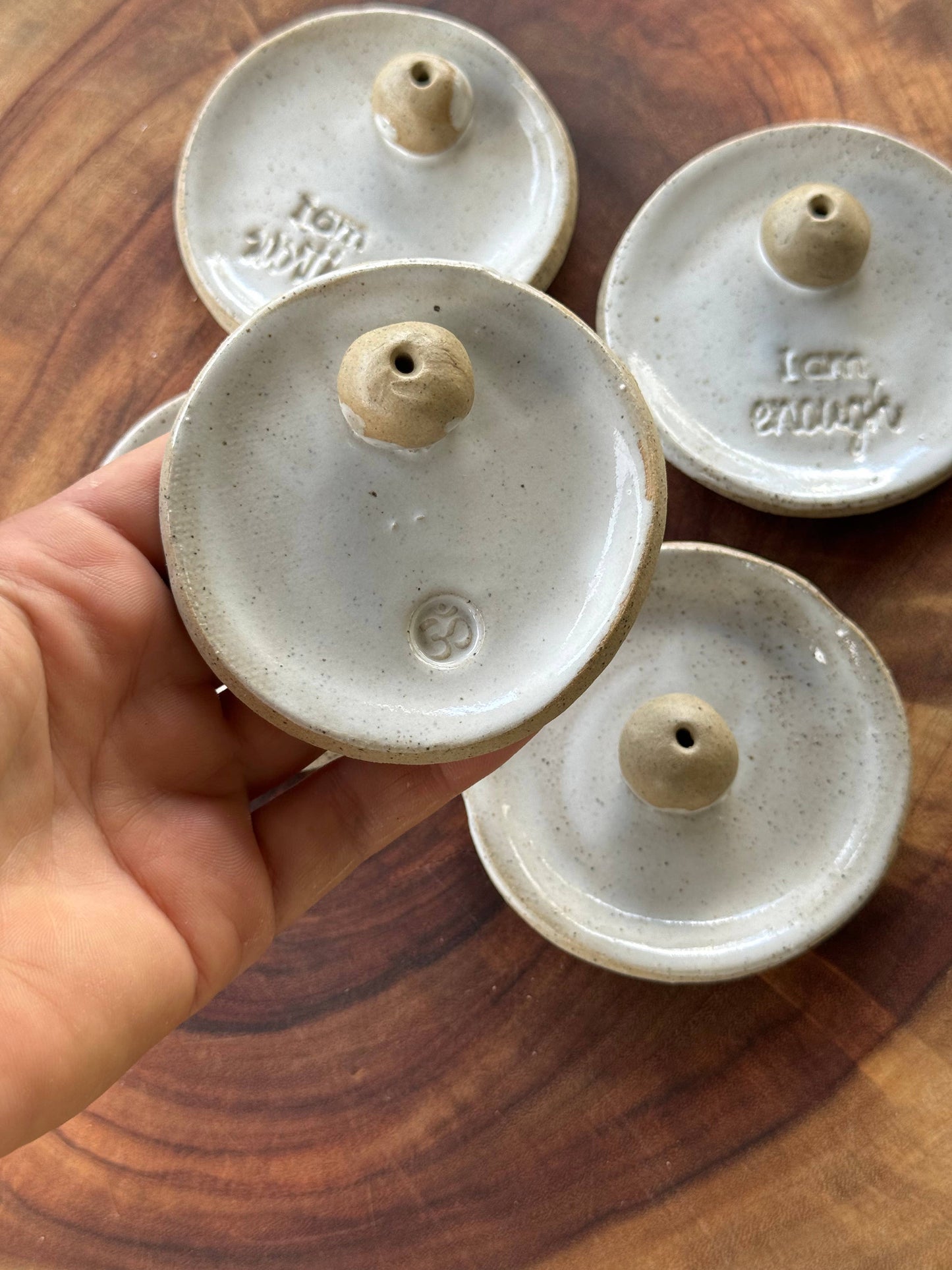Ceramic incense holders - with affirmations : Plain