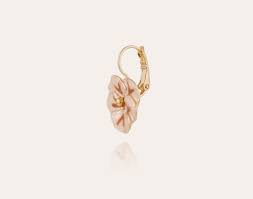 Gas Bijoux  Pensee enamel earrings gold