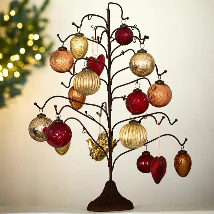 Small Cut Glass Bauble Red