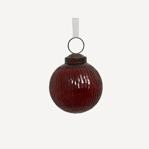 Small Cut Glass Bauble Red