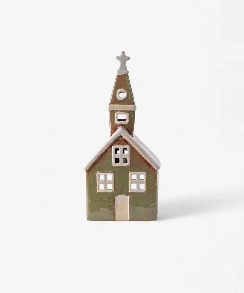 Alsace Tea Light Church - olive