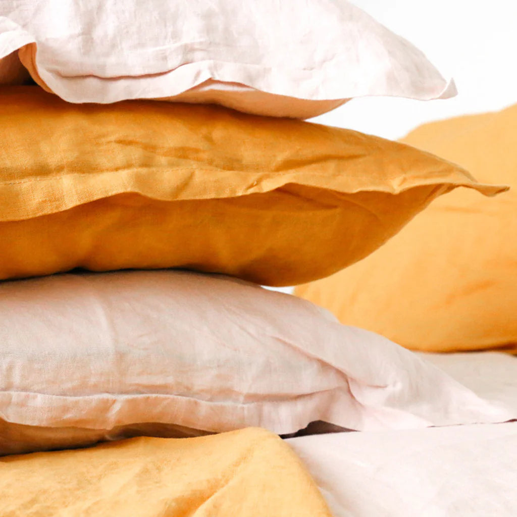 Miss Molly Pillowcase - French Linen with Raw Edge Set of 2