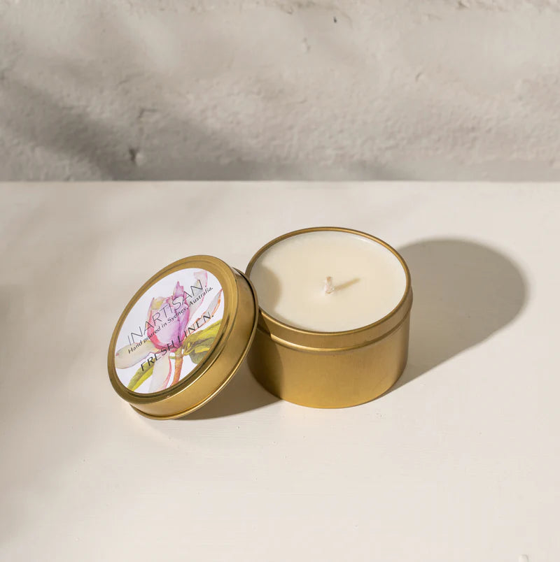 Inartisan Handpoured Soy Candle in Brass Travel Tin