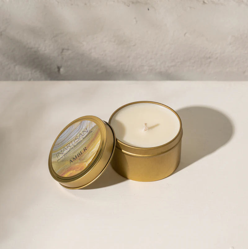 Inartisan Handpoured Soy Candle in Brass Travel Tin
