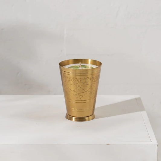 Inartisan Handpoured Soy Candles in Brass Lassi Cups