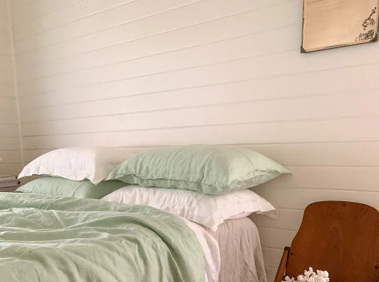 Miss Molly Pillowcase - French Linen with Raw Edge Set of 2