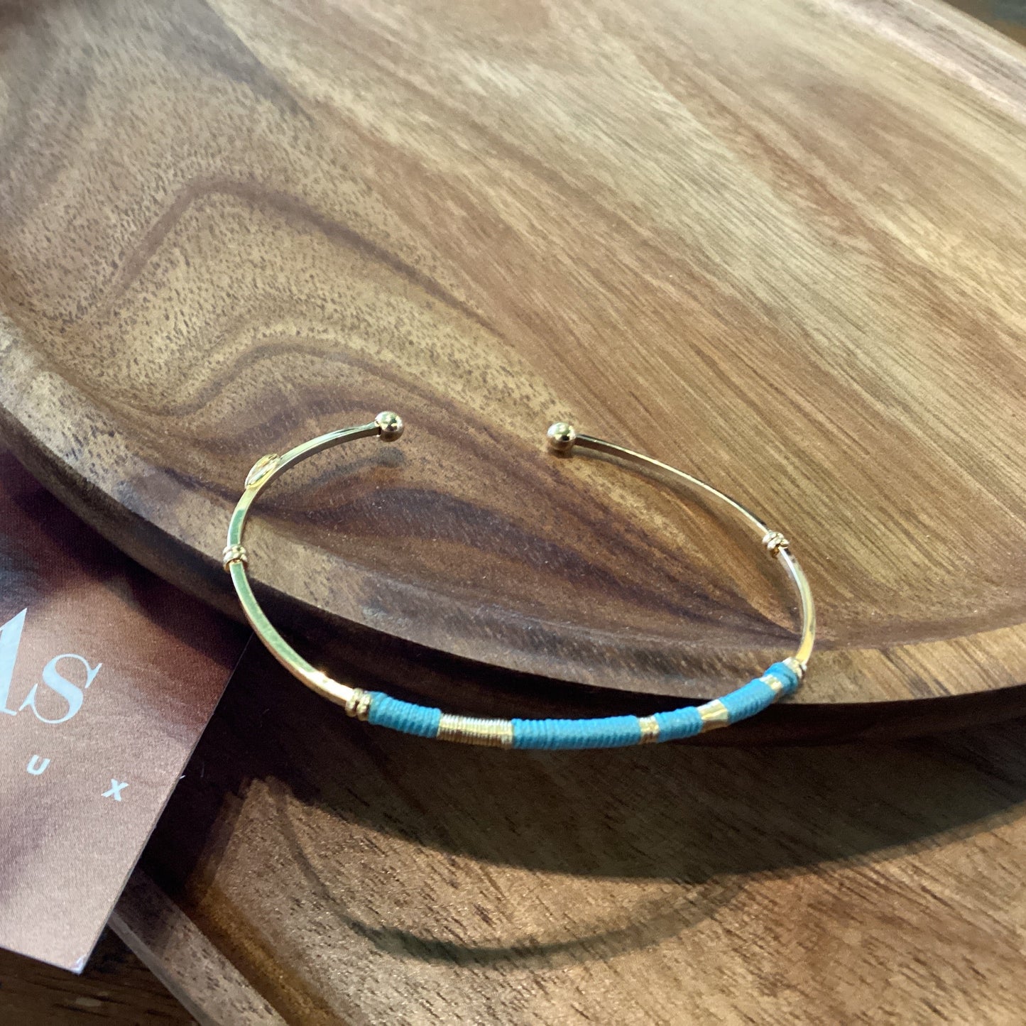 Gas Bijoux Zanzibar Gold Bracelet - Blue Thread