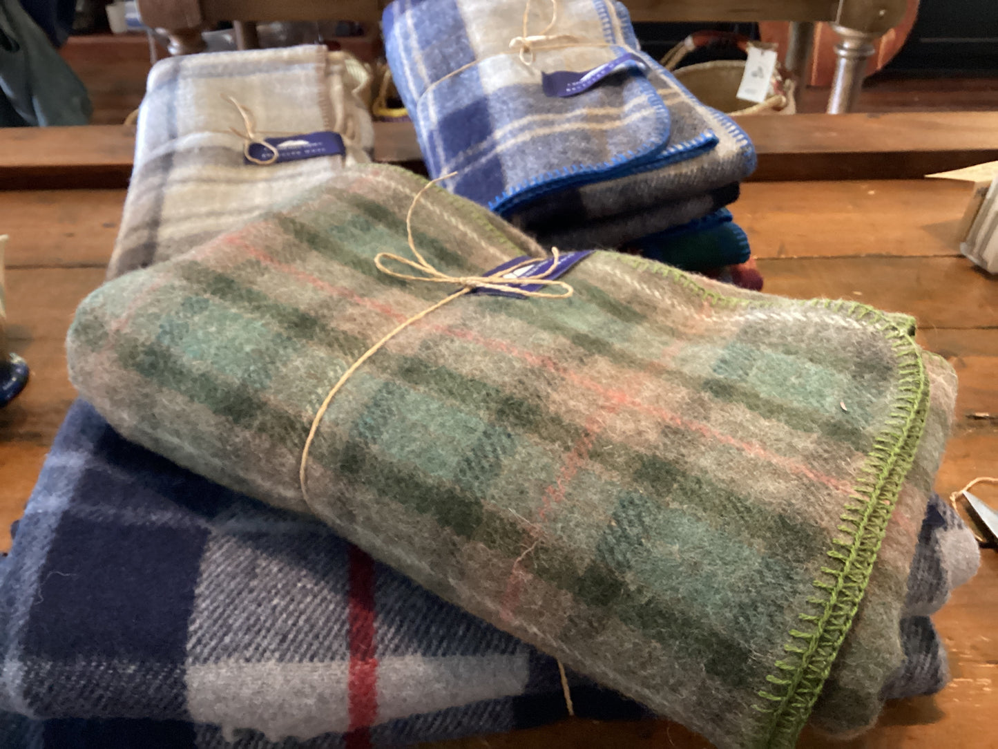 Recycled Wool Tartan Knee Blanket by Stone Hill View
