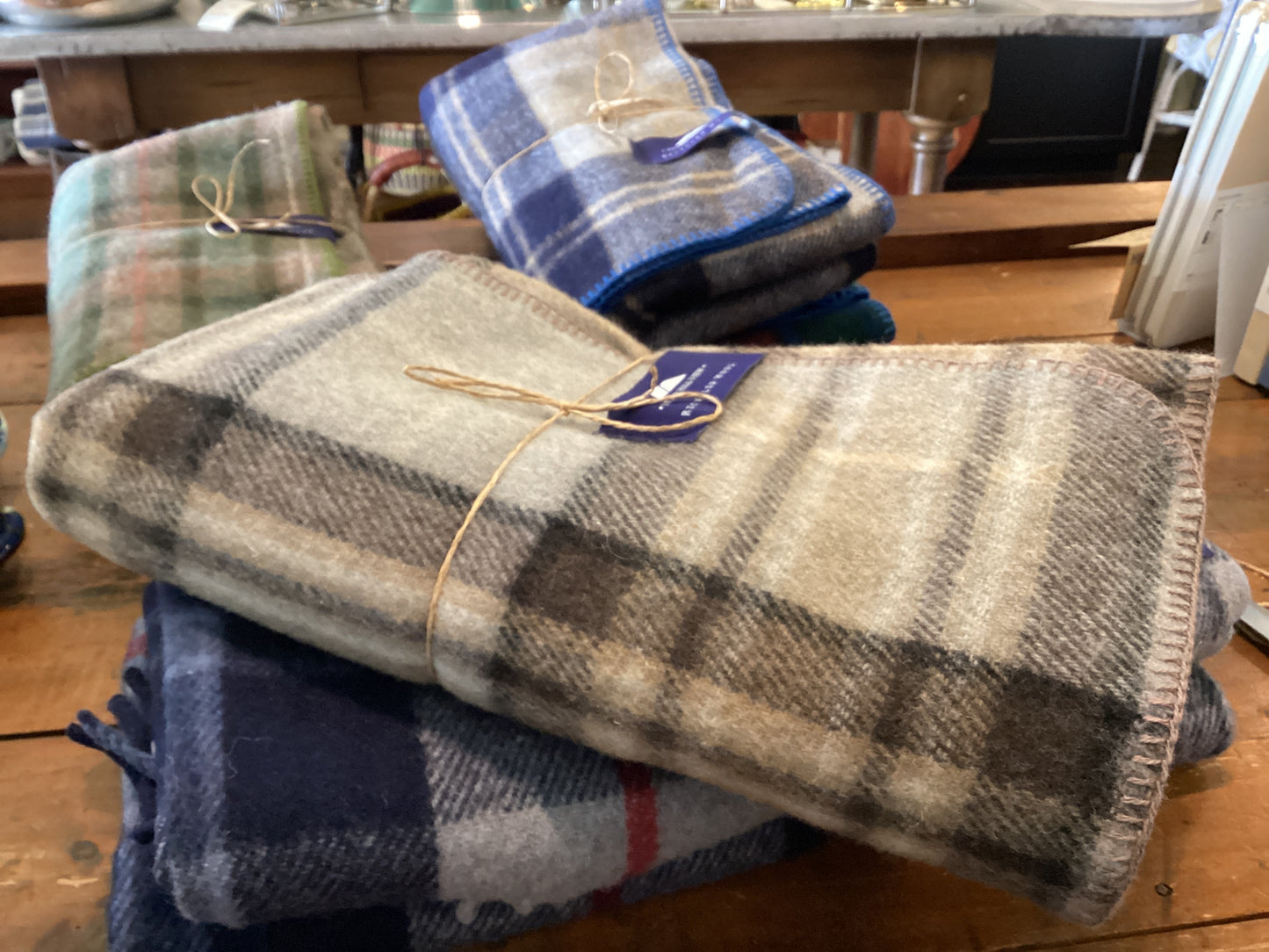 Recycled Wool Tartan Knee Blanket by Stone Hill View