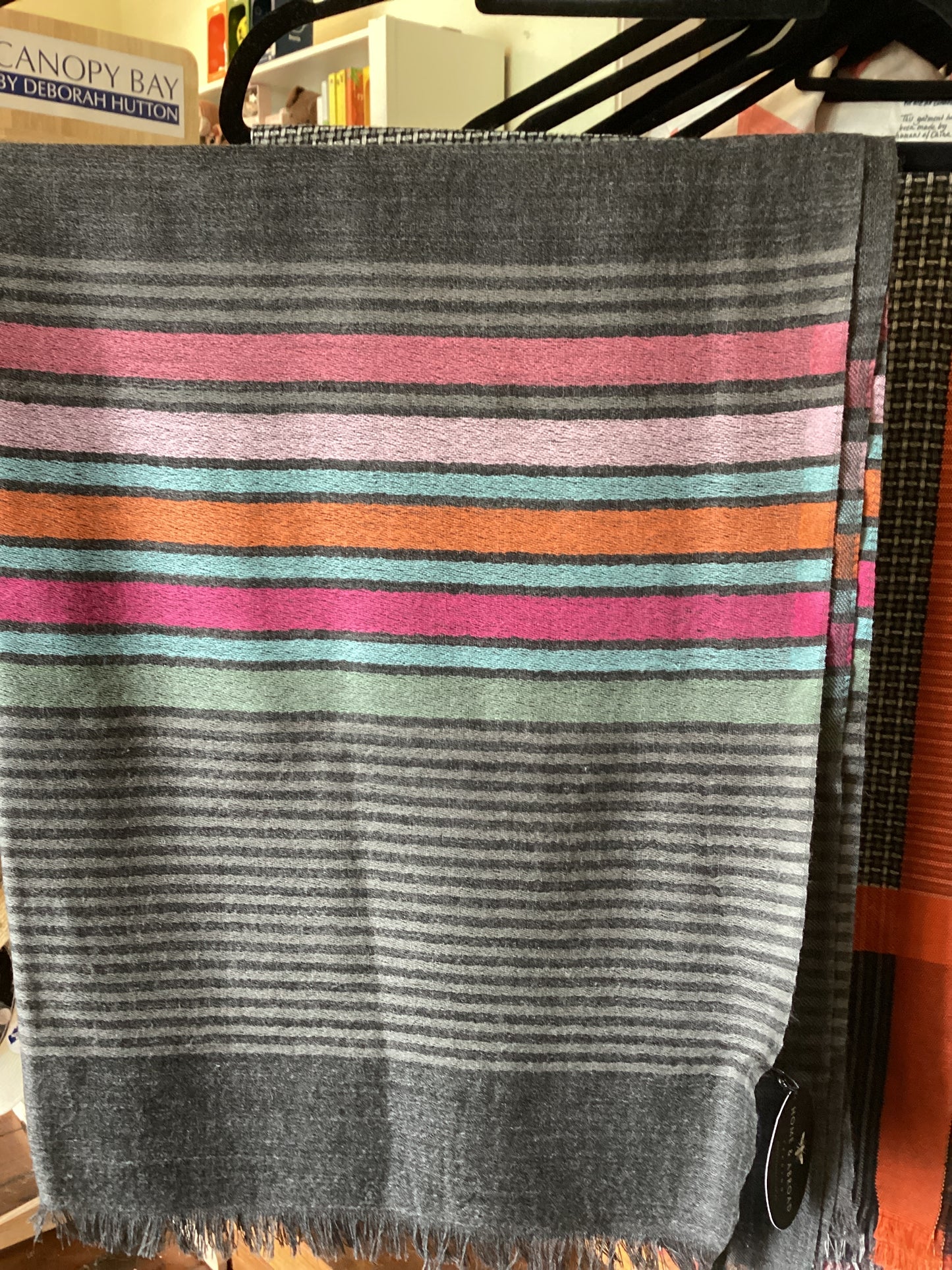 Scarf - Charcoal Multi Stripe
