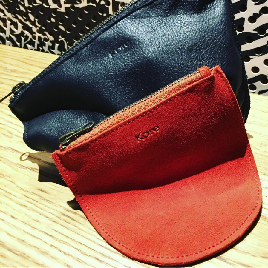 Kore Large Black Leather Clutch