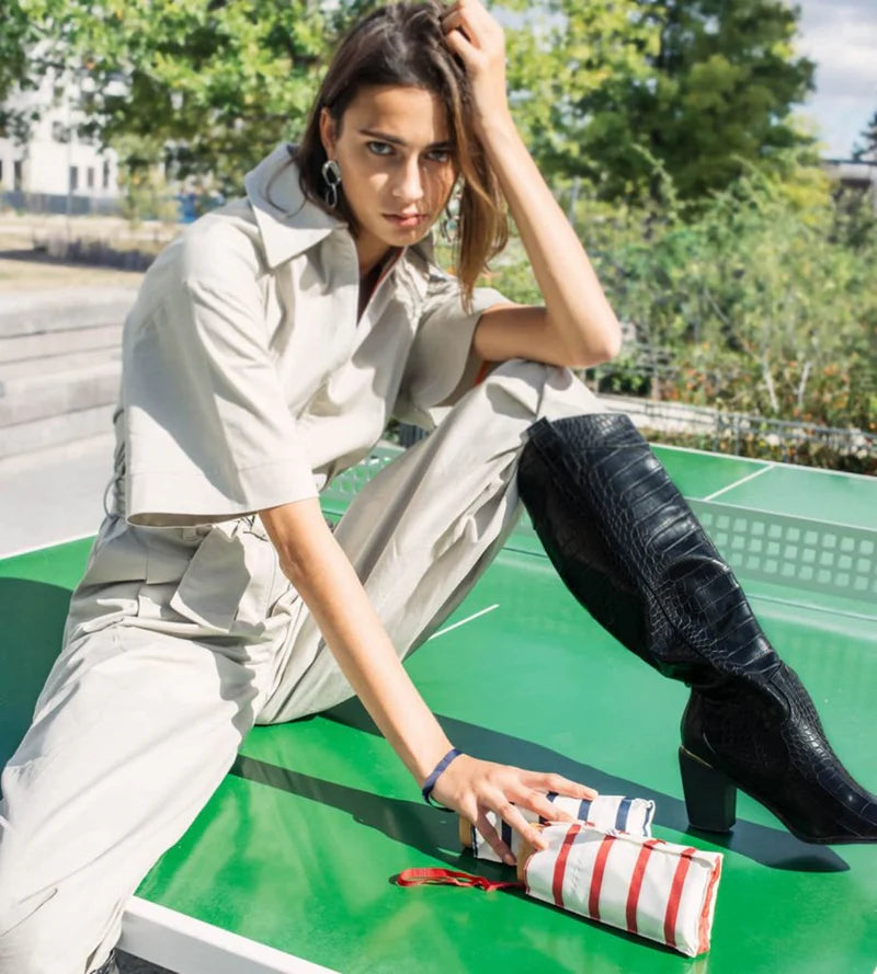 Anatole Micro-Umbrella - Diana (White with red stripes)