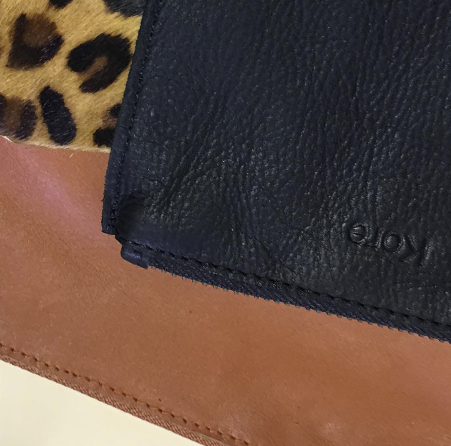 Kore Large Black Leather Clutch