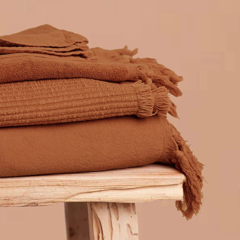 Saarde Vintage Wash Towel - Terracotta