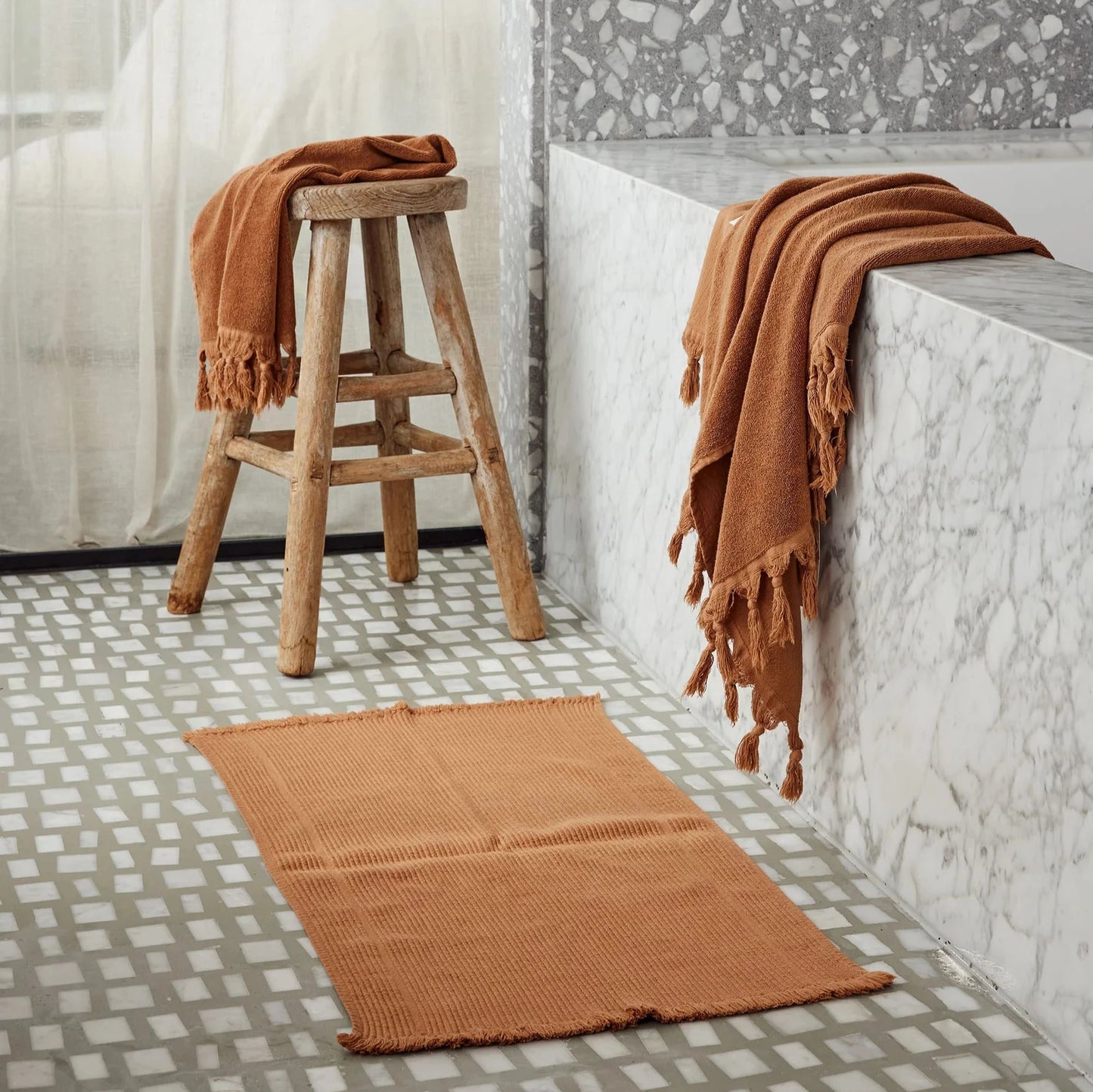 Saarde Vintage Wash Towel - Terracotta