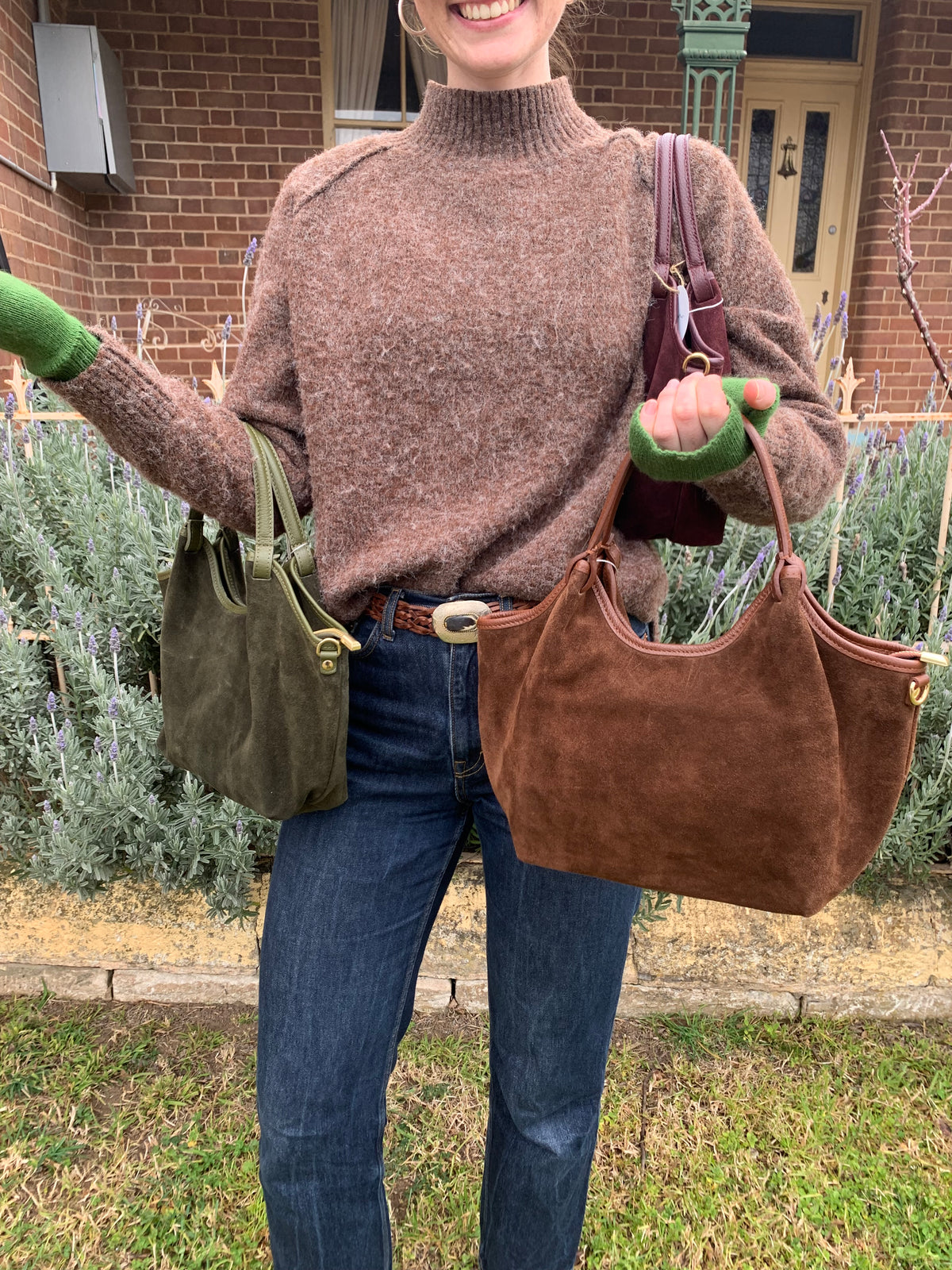 Maison Fanli Hector Suede Leather Bag - Petit