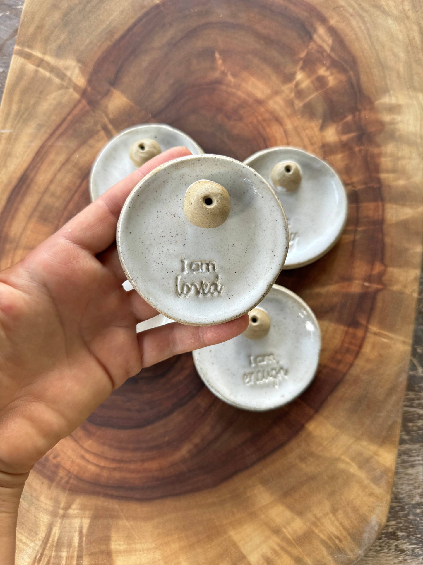 Ceramic incense holders -  with affirmations : Plain