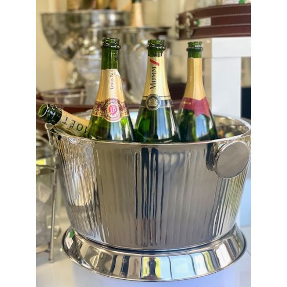 Silver Ribbed Champagne Bucket