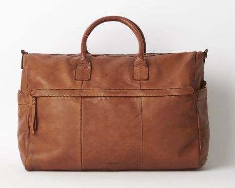 Juju & Co Leather Travel Bag (Cognac)