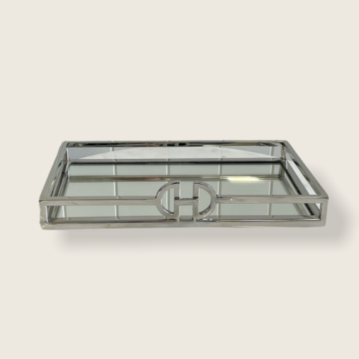 Rectangle Silver Mirror Tray (Small)