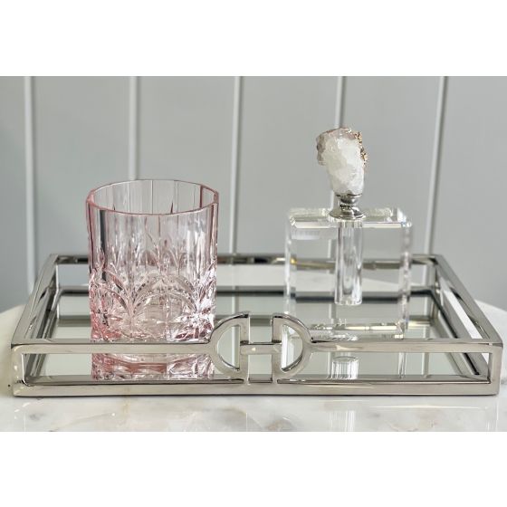 Rectangle Silver Mirror Tray (Small)