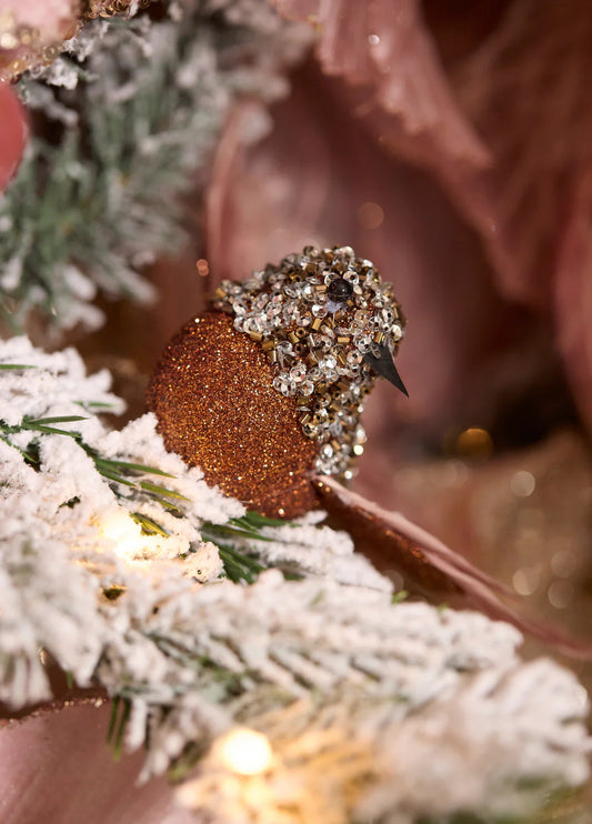 Elaborate Pink Sequin Clip Bird