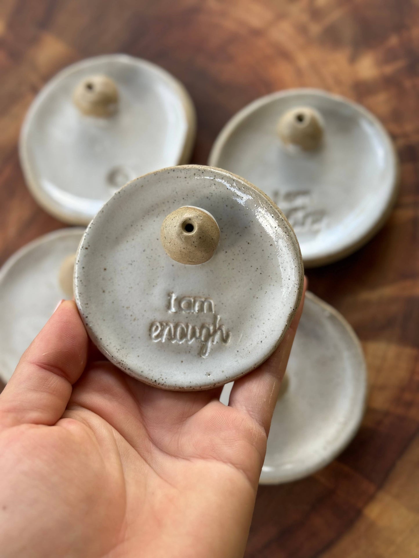 Ceramic incense holders -  with affirmations : Plain