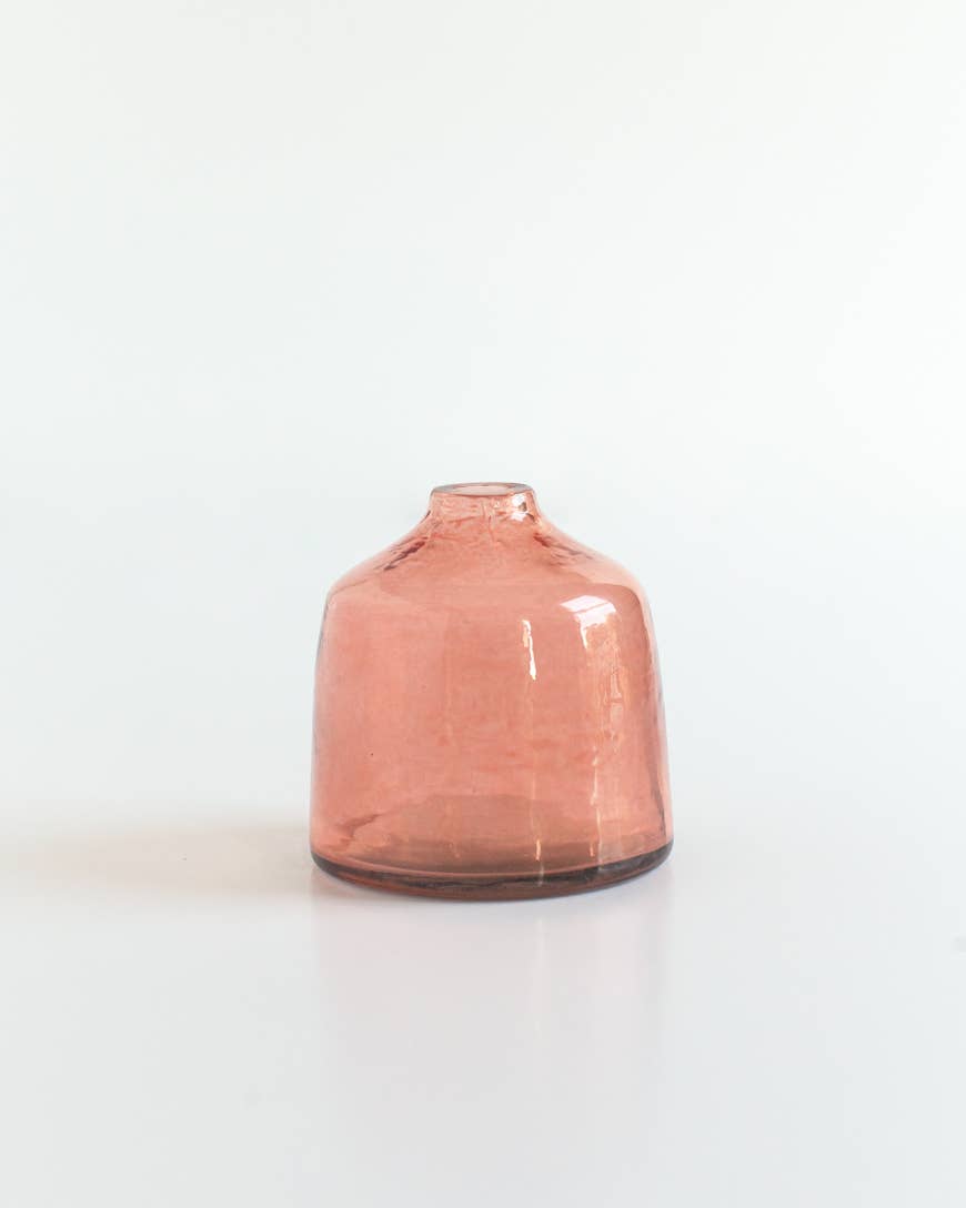Bella Handblown Hammered Glass Bud Vase - blush