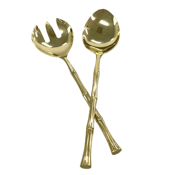 Gold Bamboo-Style Salad Servers