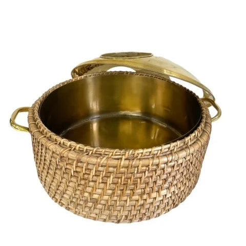 St Barts round party tub with brass lid