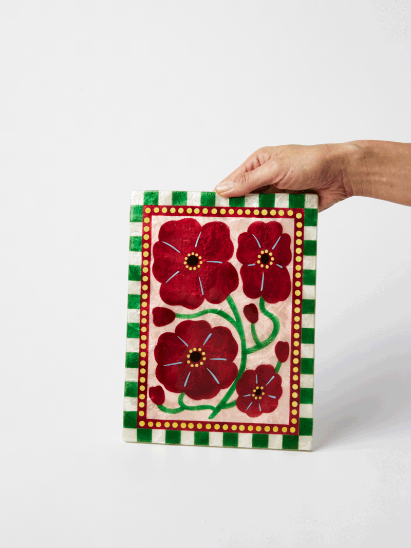 Jones & Co Bloom Nouveau Wall Art - Wine Rectangle