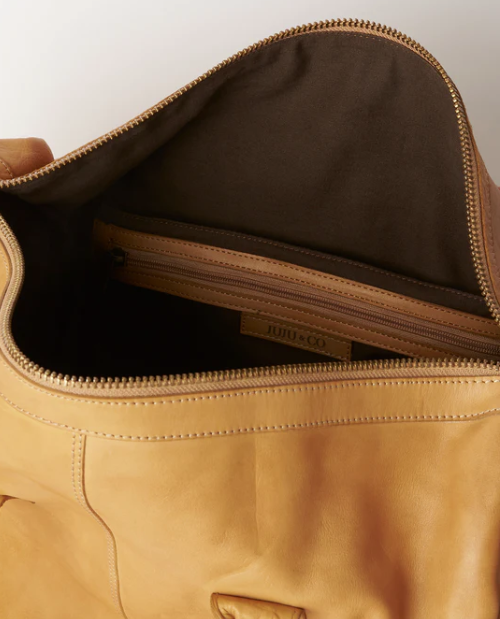 Juju & Co Leather Travel Bag (Tan)