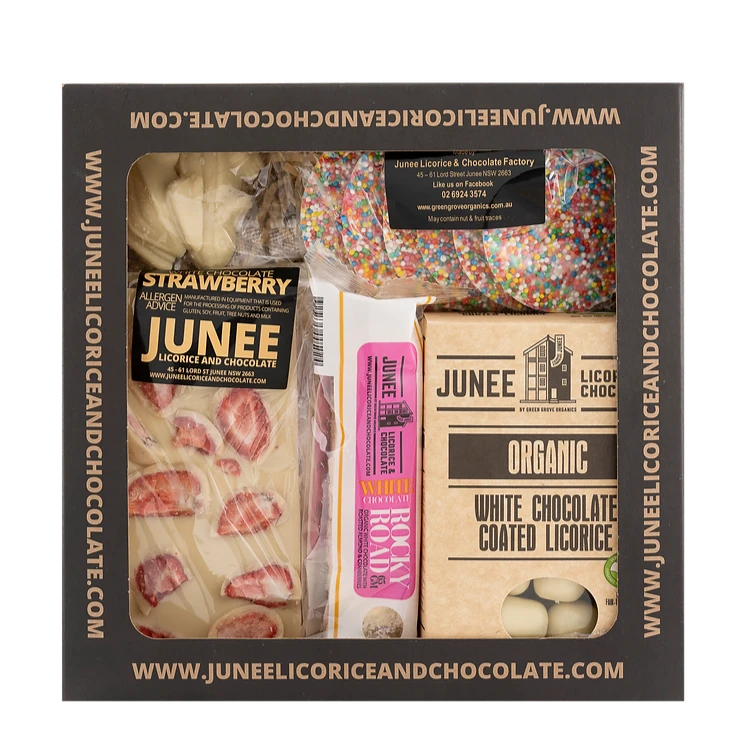 JUNEE Licorice & Chocolate Gift Hamper - White Chocolate