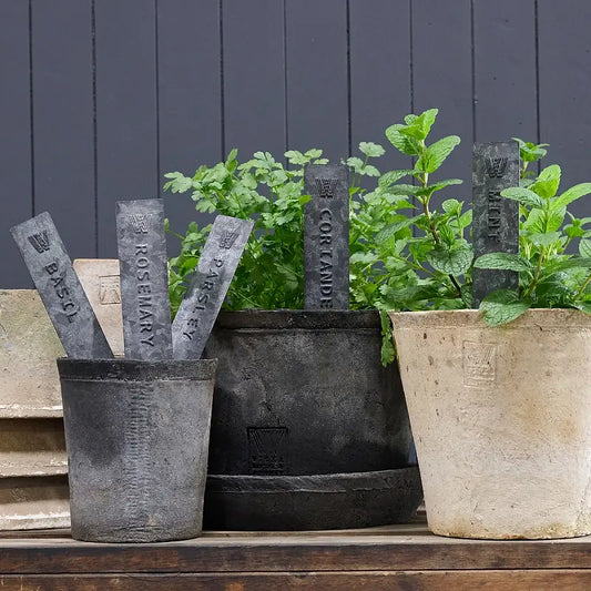 Pressed Tin Herb Stakes - set of 5