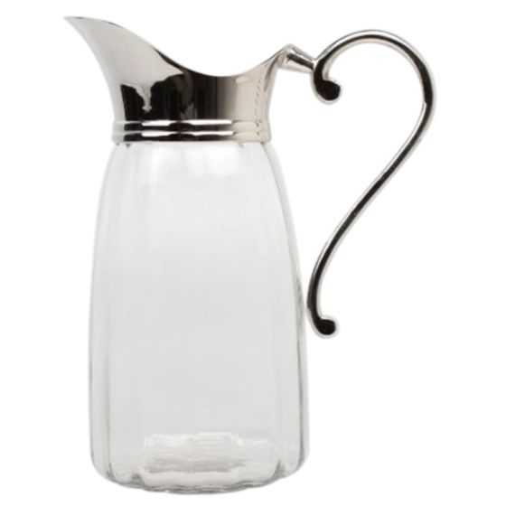 Tall Glass Jug with Silver Spout