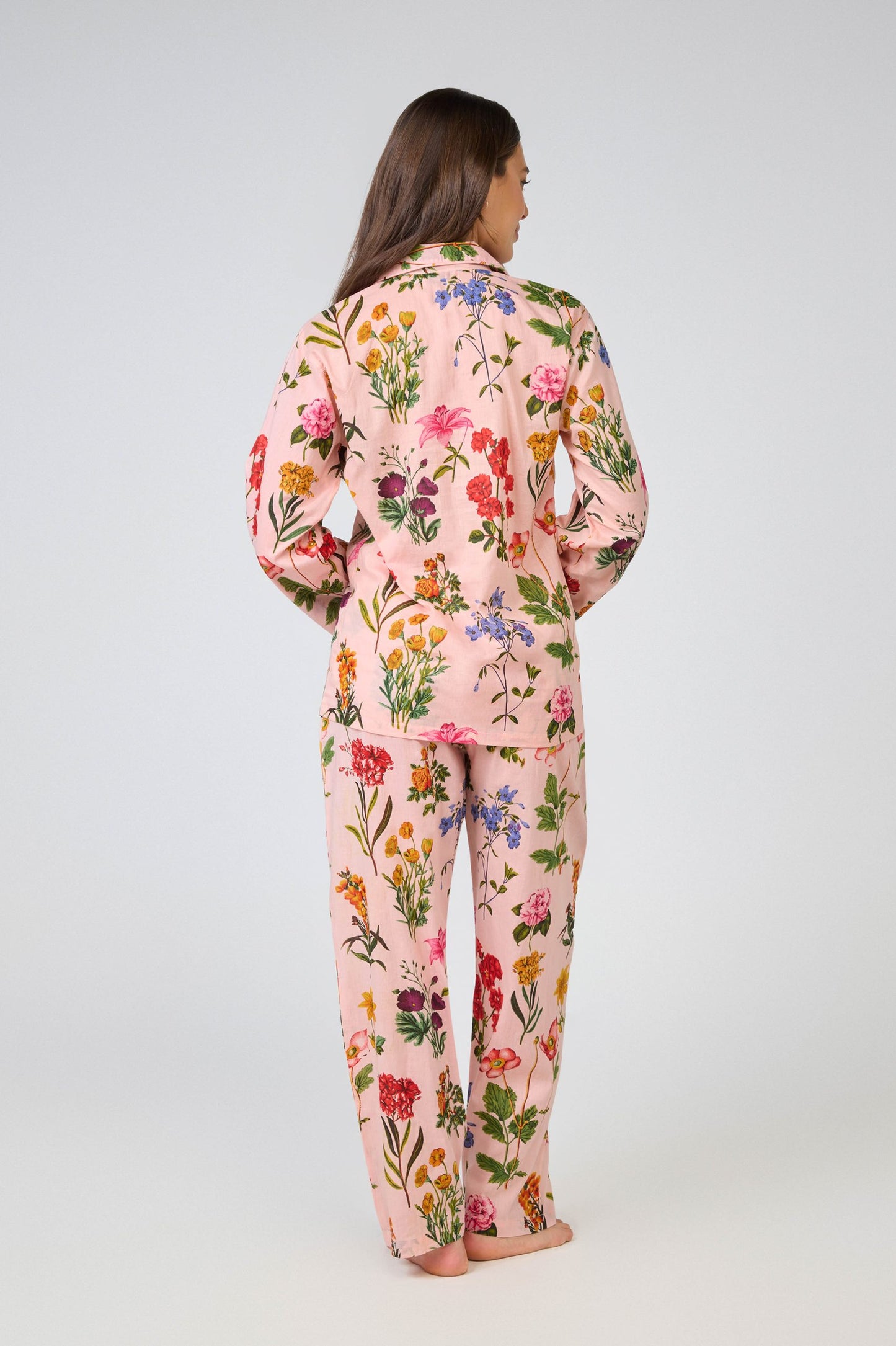 Arabella Long Sleeve Pyjama set - Pink with mixed floral