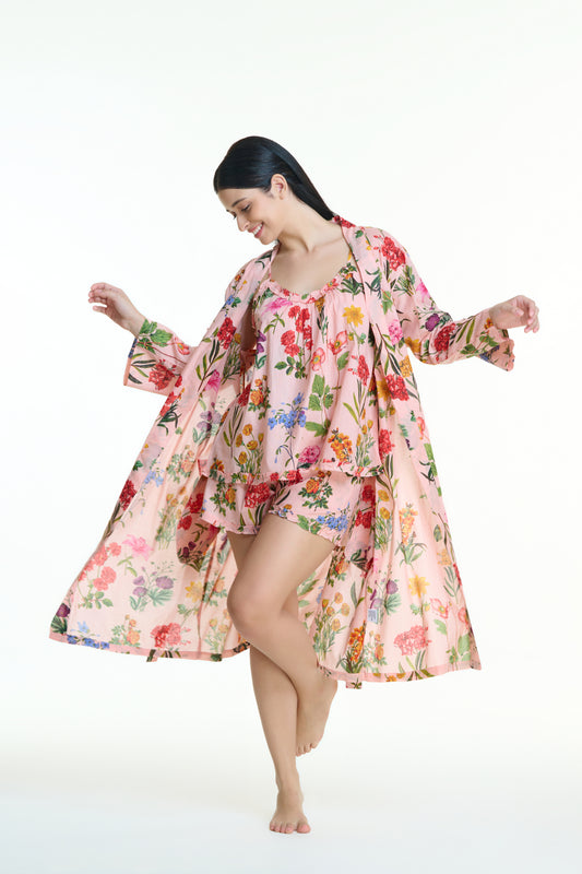 Arabella Gown/Robe - Pink mixed floral