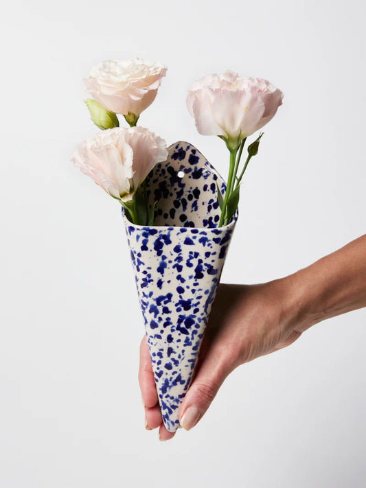 Jones & Co Folly Wall Vase - Navy Splatter