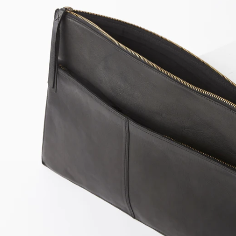 JUJU & Co Leather Laptop Sleeve + Document Holder - 3 colours