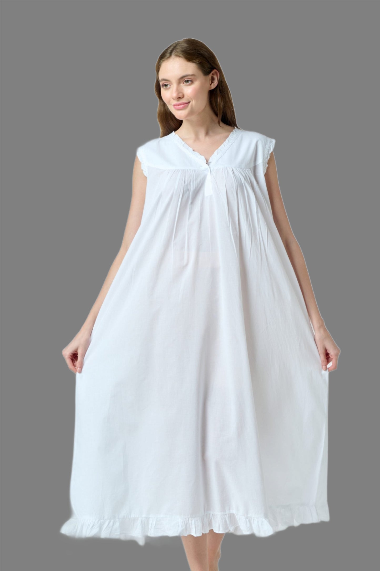 Arabella White Nightie with Smocking