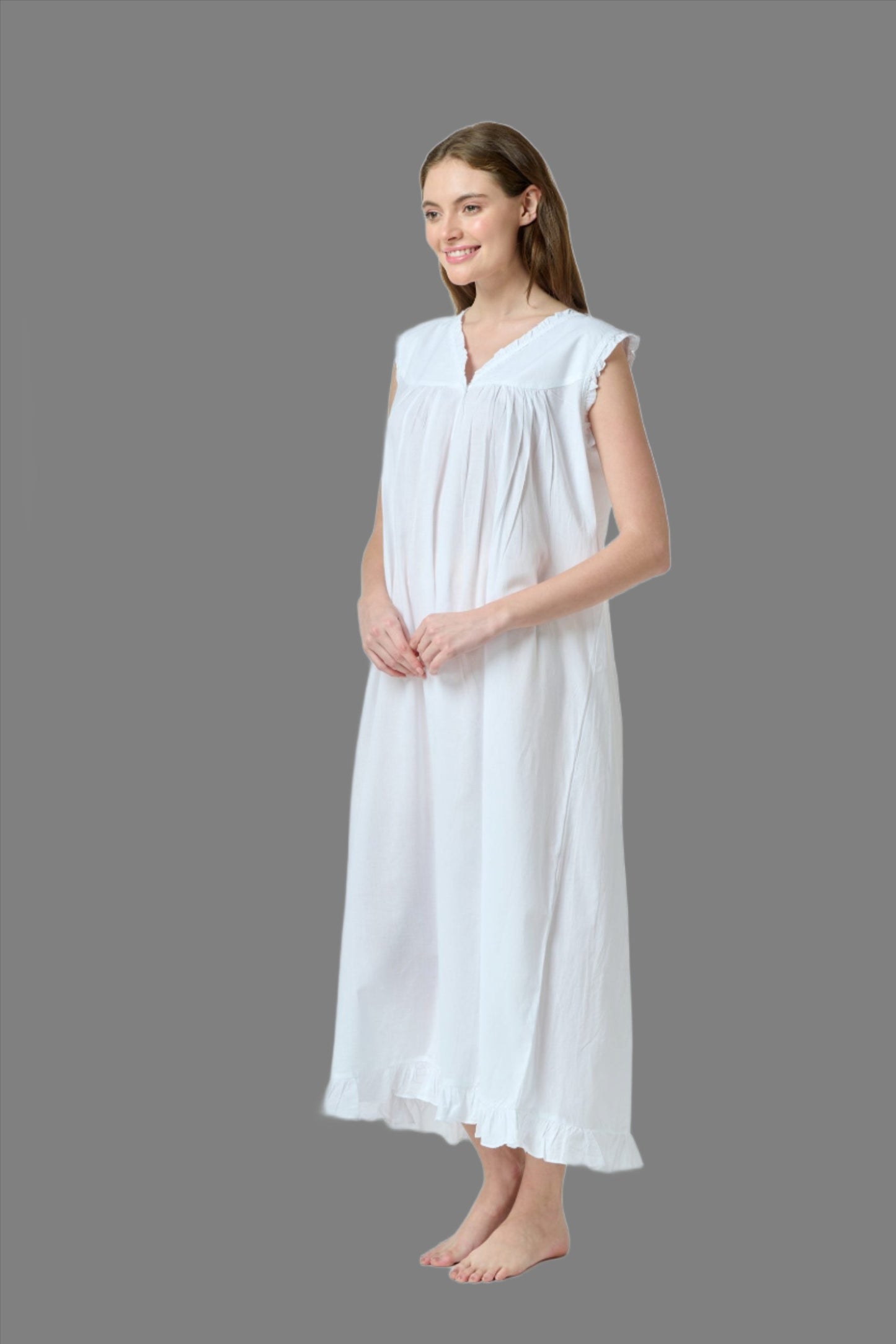 Arabella White Nightie with Smocking