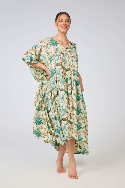 Arabella Free Size Dress - Peacock